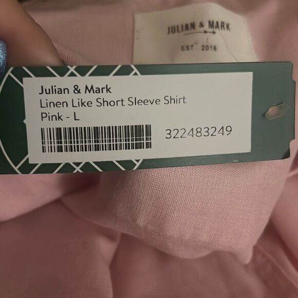 ✨Julian & Mark ANDREW PALE PINK SZ LARGE SHIRT✨ - Picture 8 of 10
